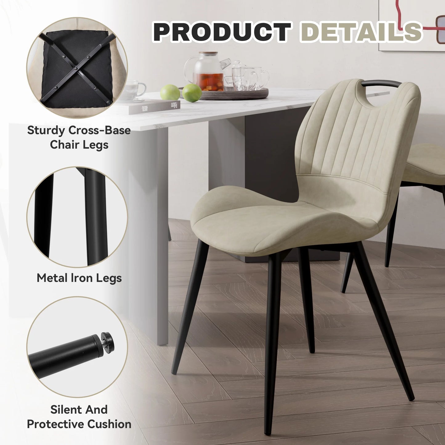 Dining Chair Set of 2 Upholstered