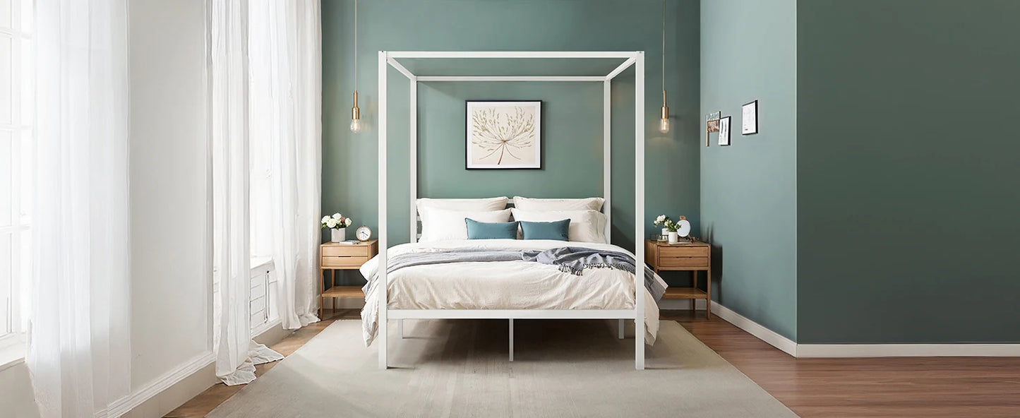Canopy Bed Frame, Easy Assembly - Queen & Full Sizes
