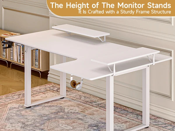 Standing Desk,63/71x43 Inches L Shaped Desk, Adjustable Height
