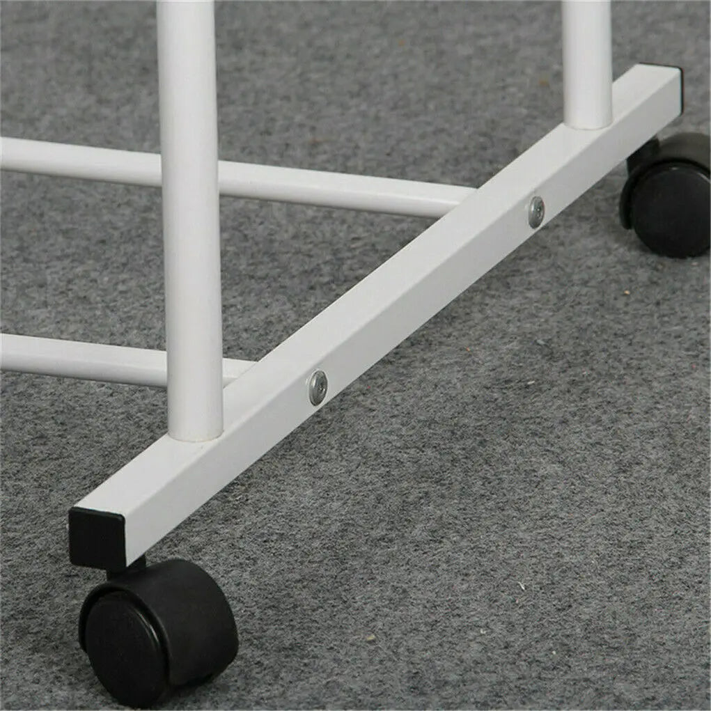 Coat Rack Double Rail Rolling Stand Shoes Rack Storage Shelf