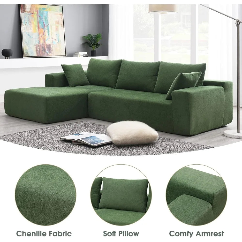 Sectional Sofa,Cloud L Shaped Couch with Deep Seat, No Assembly Required