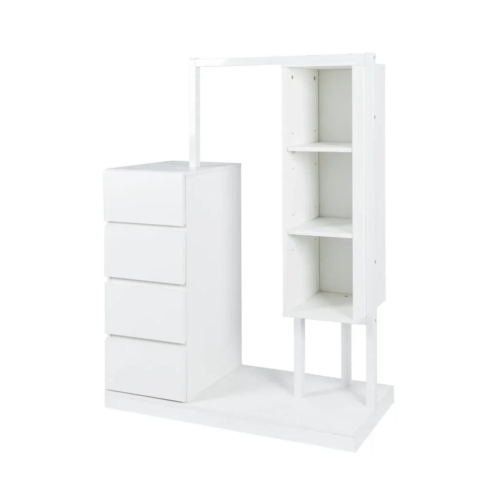 Wardrobe Cabinet with Hanging Rack & Shelves