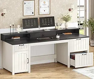 63" Executive Desk with Drawers and Storage Cabin
