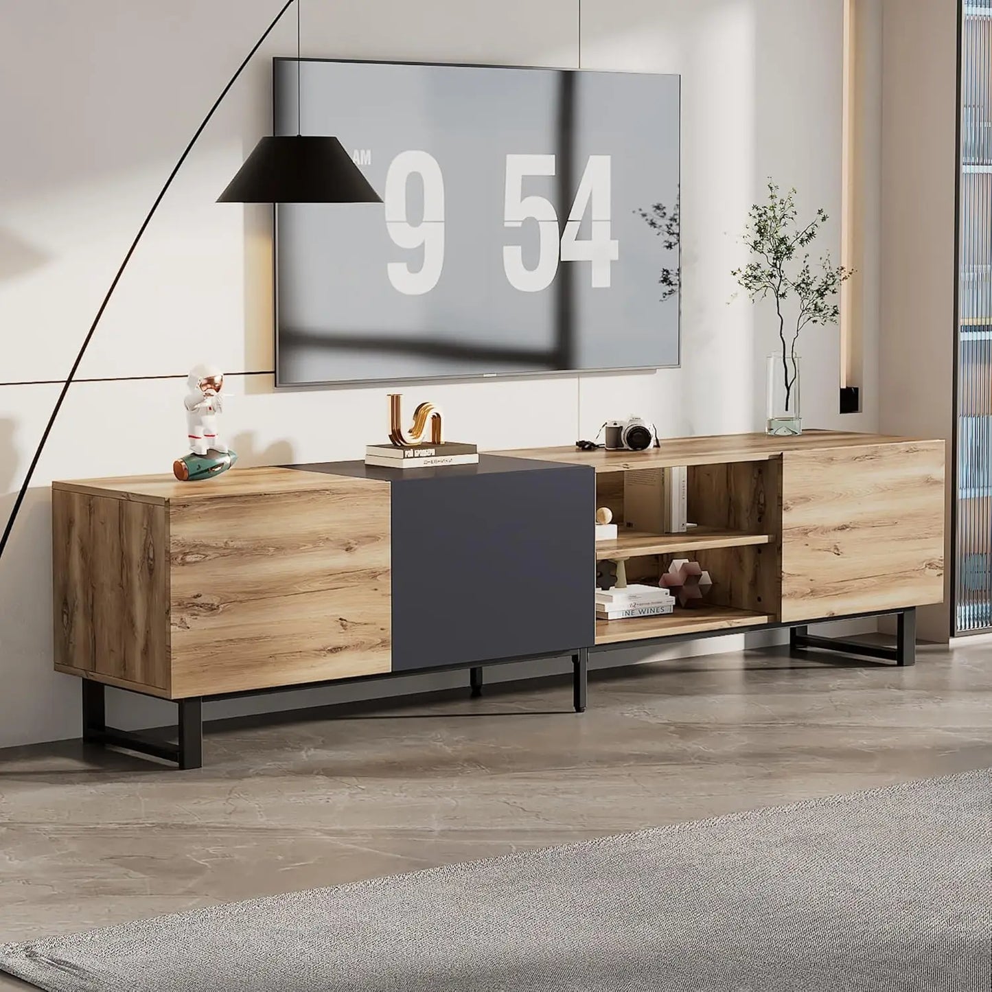 TV Stand with 3 Cabinets for TVs Up To 80”