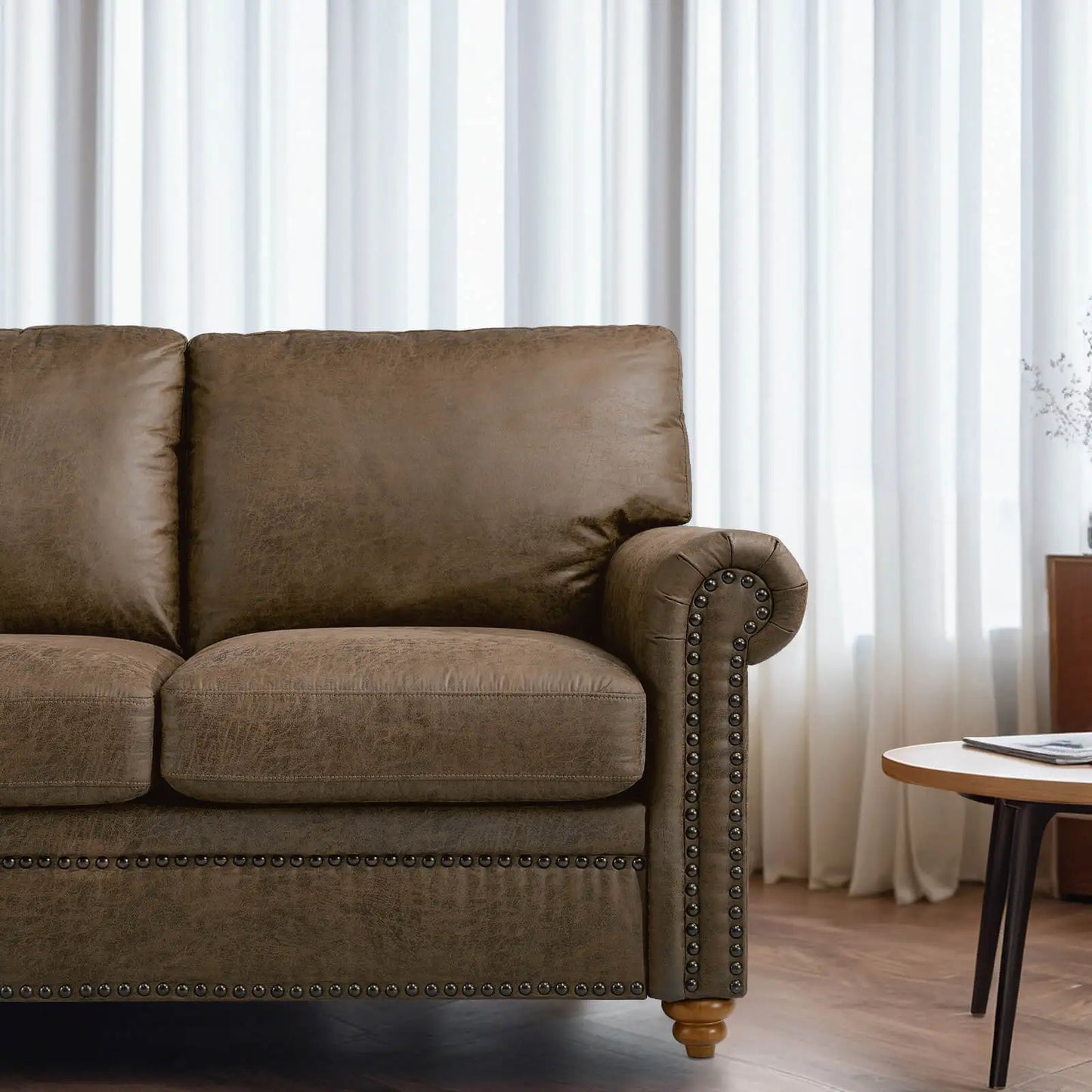 3-Seat Modern Living Room Sofa - Luxury Leather