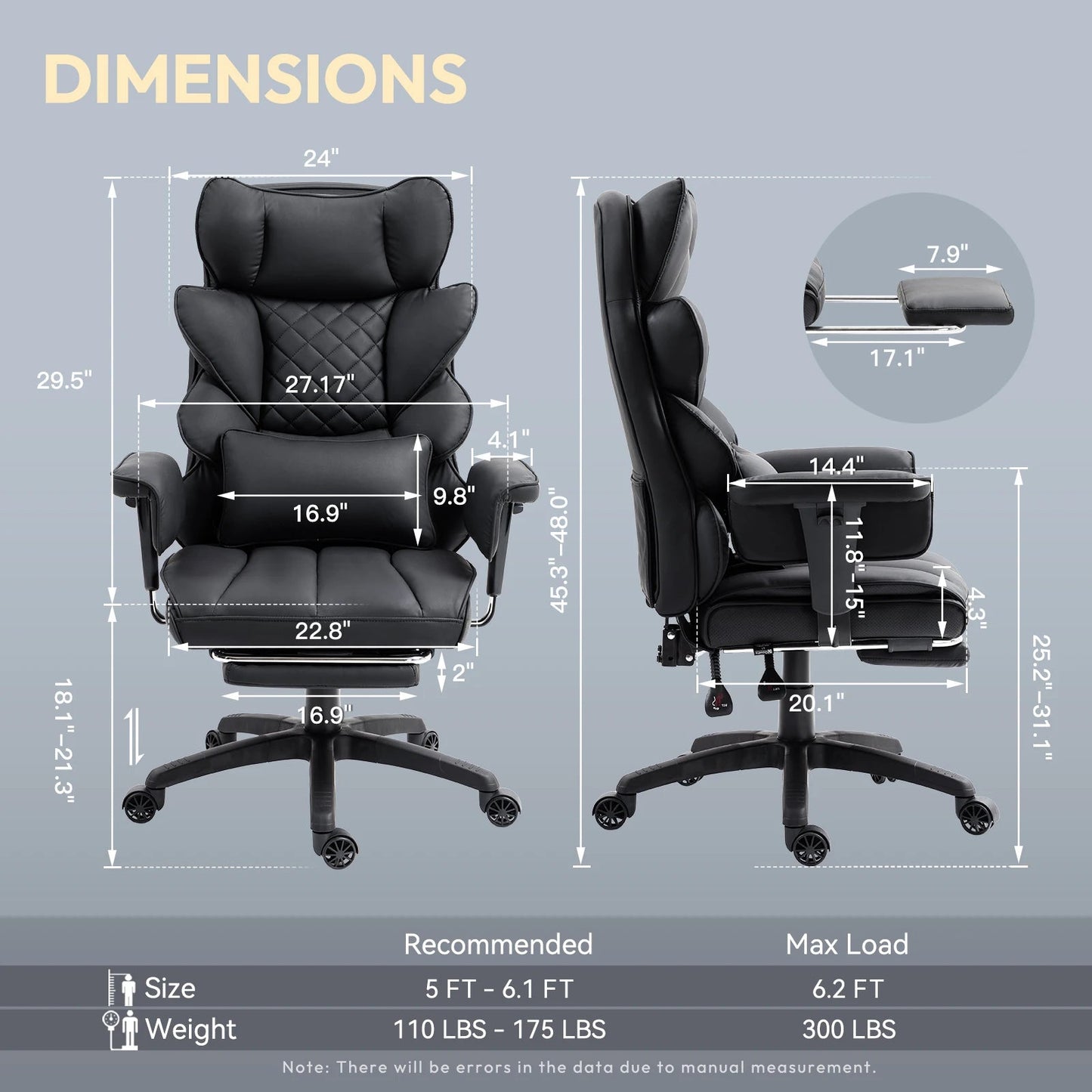 Office Chair with Pocket Spring Cushion and Lumbar Support