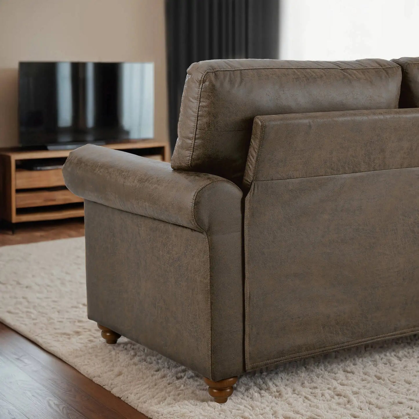3-Seat Modern Living Room Sofa - Luxury Leather