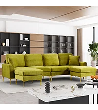 Sofa couch,4 Seat ,L-Shaped Velvet with Chaise Lounge