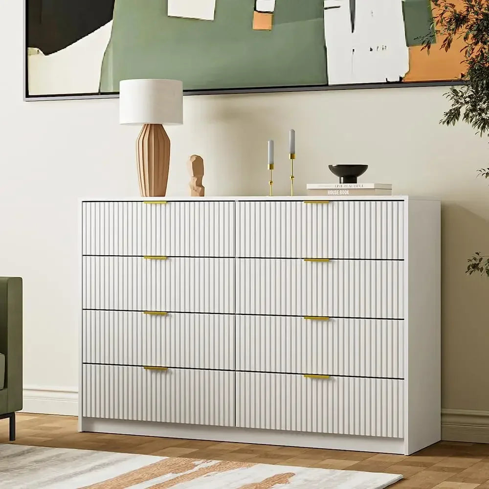 Double Dresser, Modern Tall Chest of Drawers