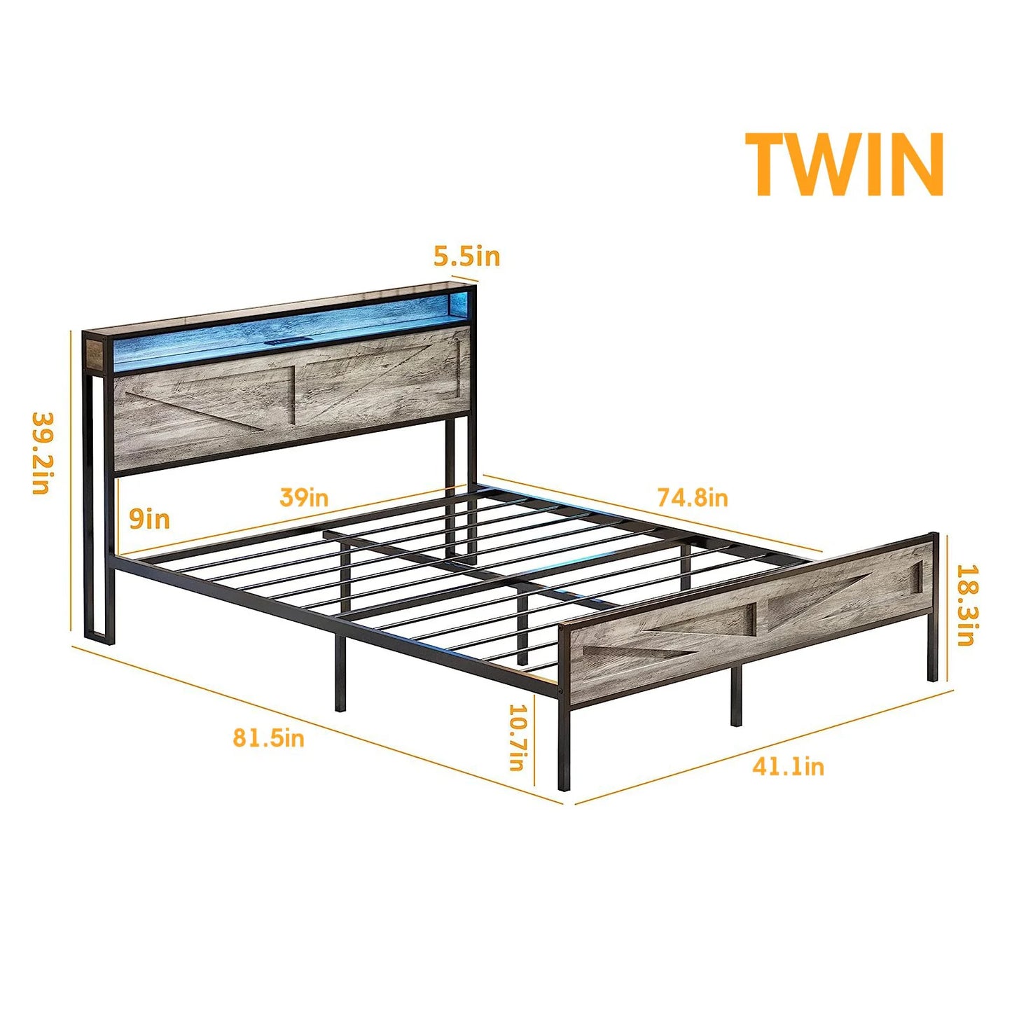 Queen/Full/Twing and King size Bed Frame with Storage