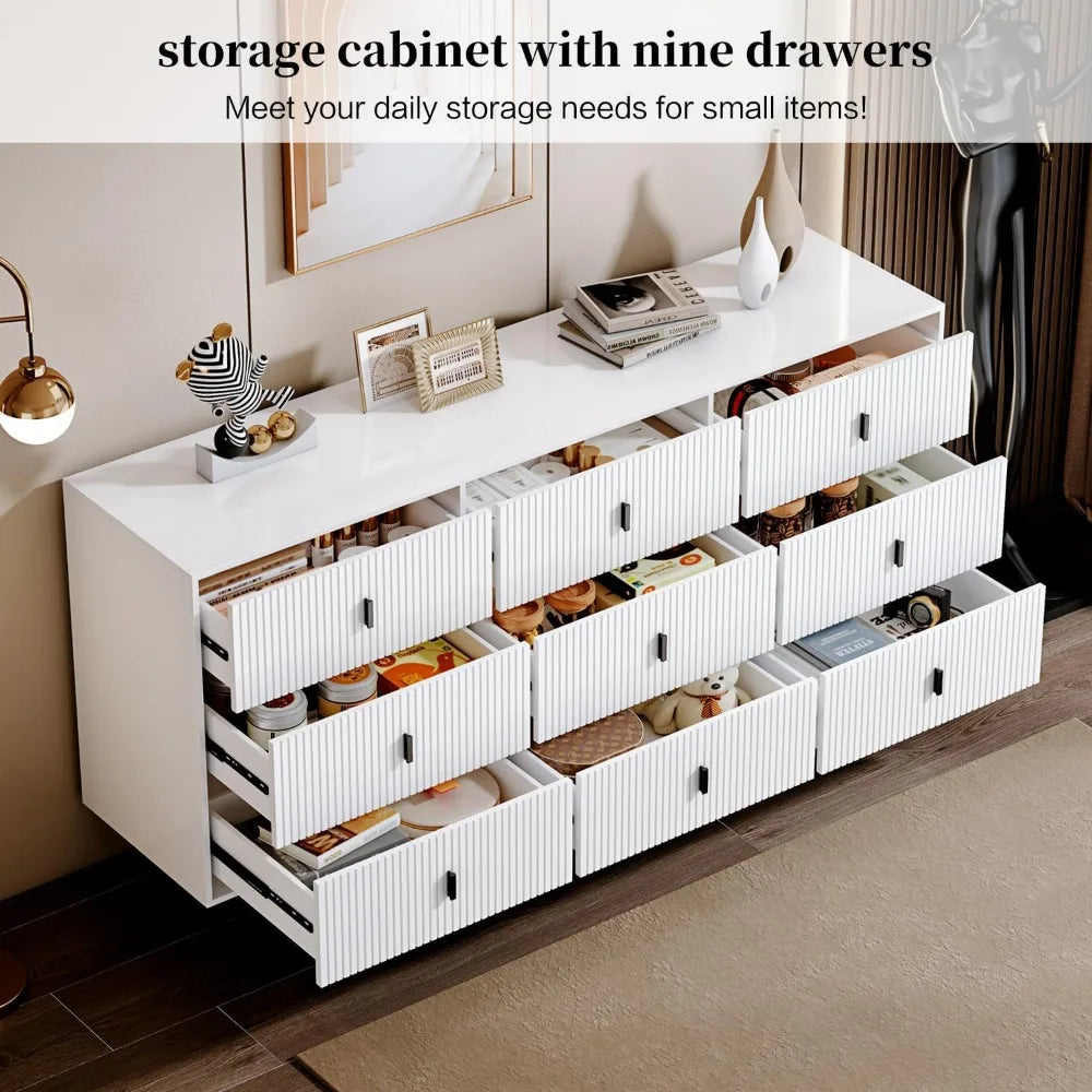 Large Double Dresser, Modern Chest of Drawers