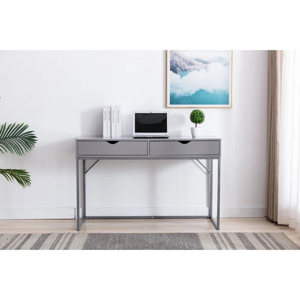 Compact Contemporary Writing Desk with Storage Drawers