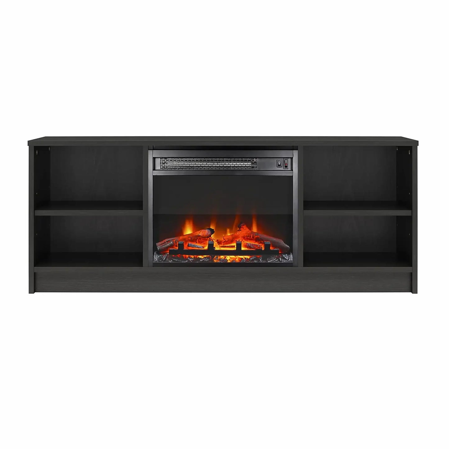 Fireplace TV Stand, for TVs up to 55", Black Oak