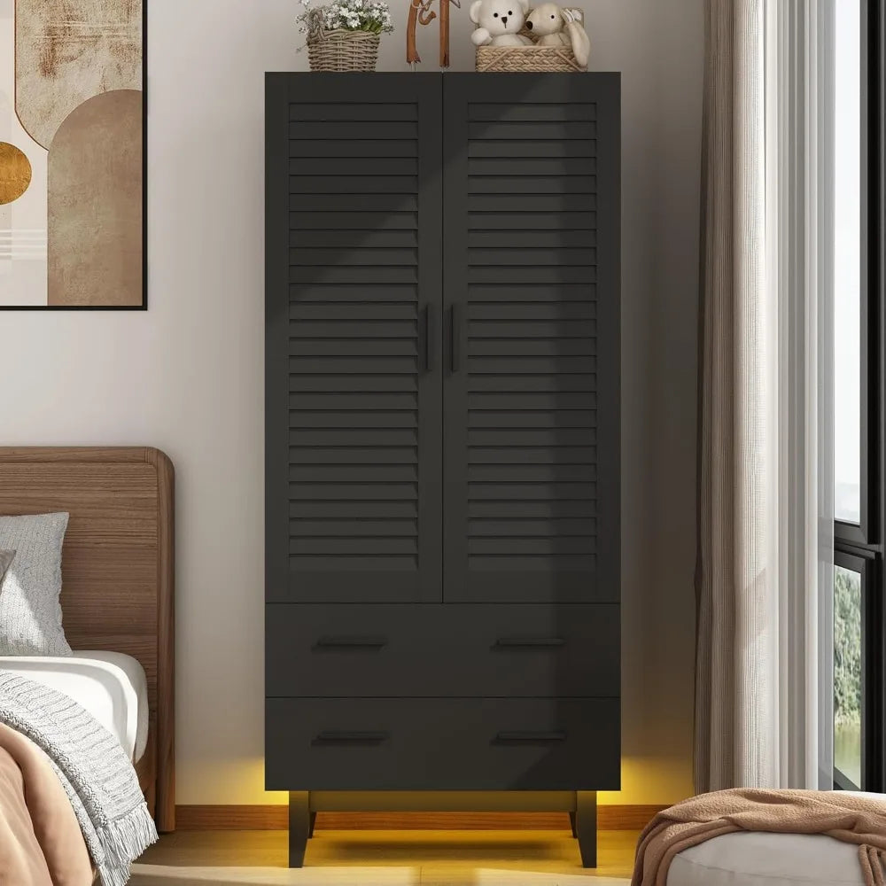 Wardrobe Closet with Adjustable Shelves