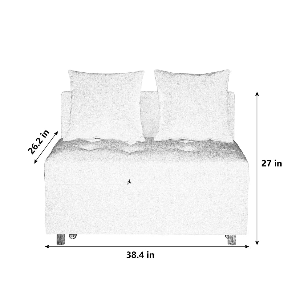 Sleeper Sofa Chair Adjustable Backrest Recliner - Pullout Sofa Bed - Wheels