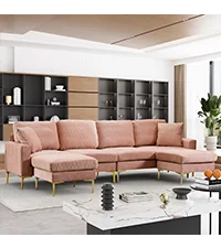 Sofa couch,4 Seat ,L-Shaped Velvet with Chaise Lounge