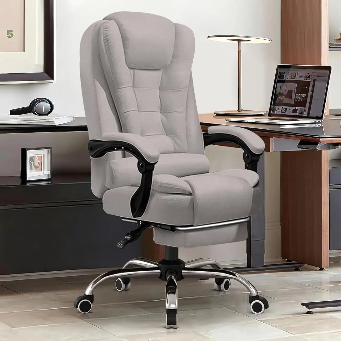 Adjustable PU Leather Office Chair with High Back