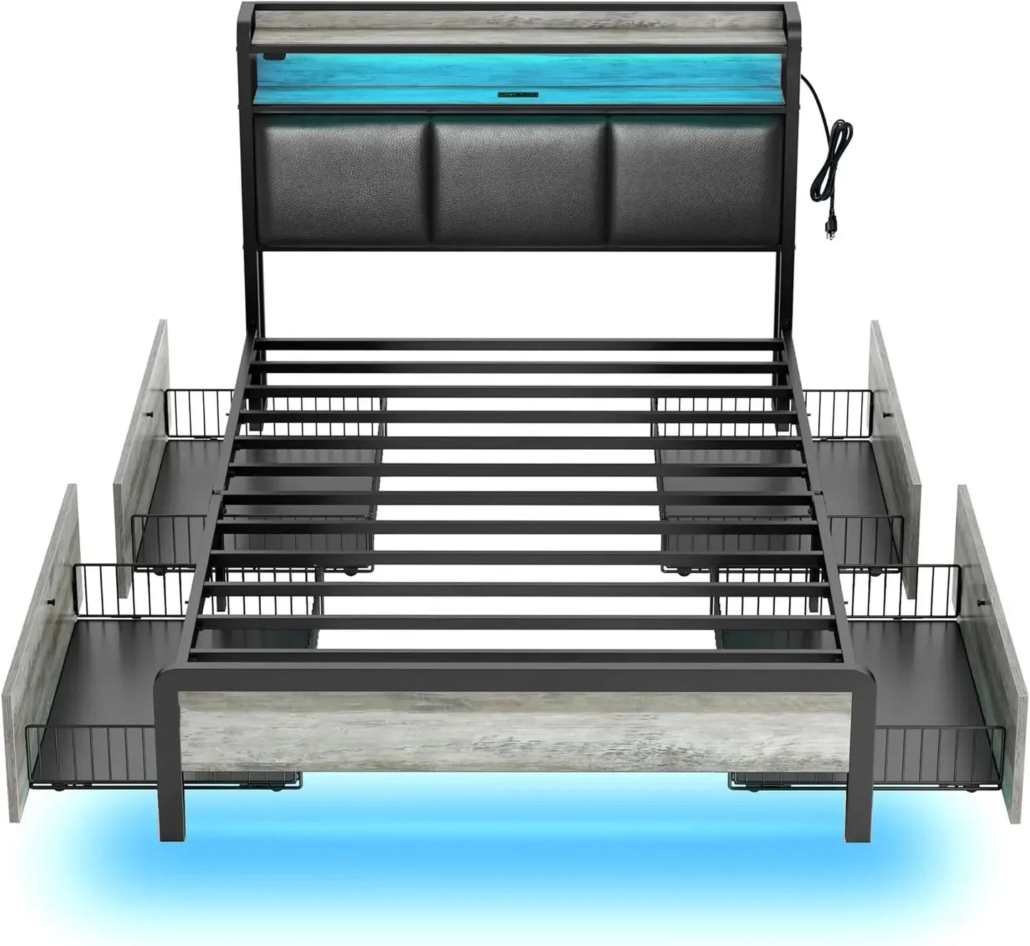 Bed Frame with Storage Drawers – Full/Queen/King Size