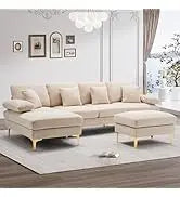 Sofa couch,4 Seat ,L-Shaped Velvet with Chaise Lounge