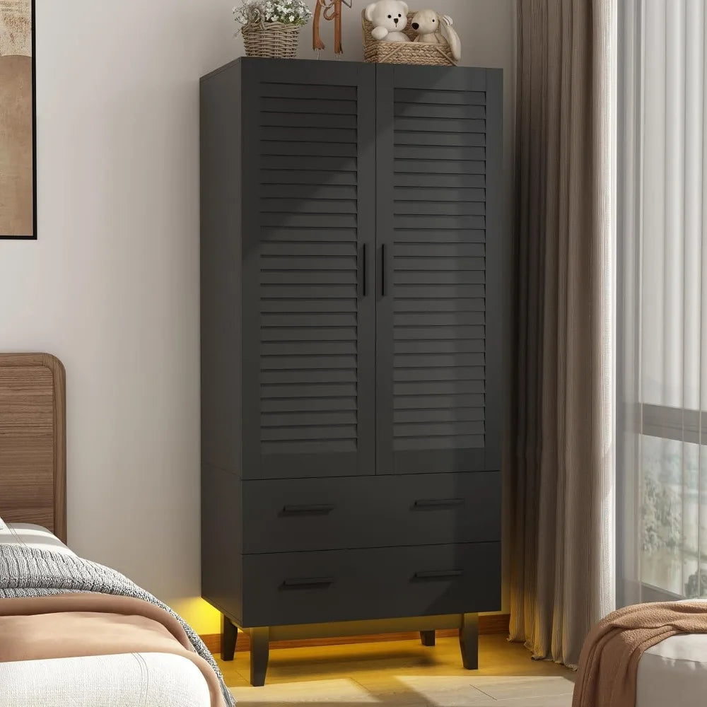 Wardrobe Closet with Adjustable Shelves
