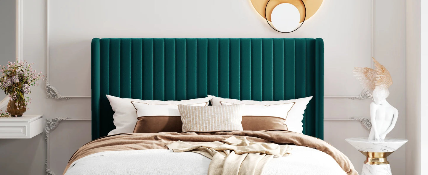 Bed Frame with Wingback Headboard – Full, Queen & King