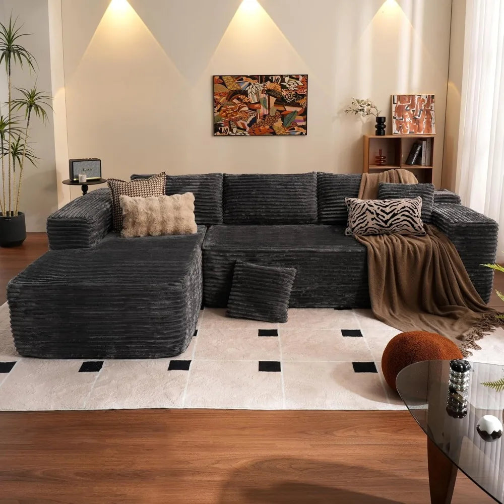 Cloud Sectional Couch with L-Shape Chaise - Modern Modular Sofa