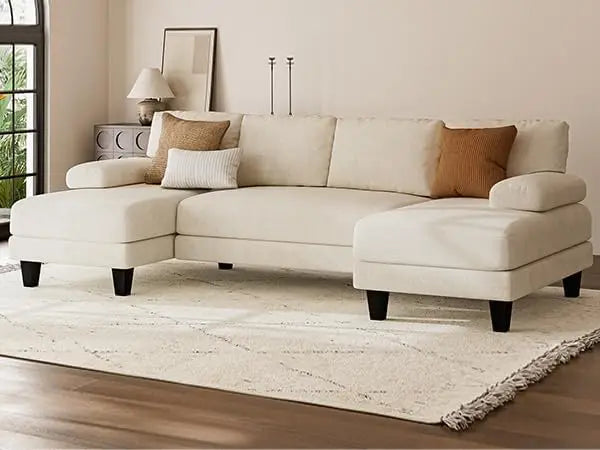 U Shaped Sectional Couch, Sofa with Double Chaise