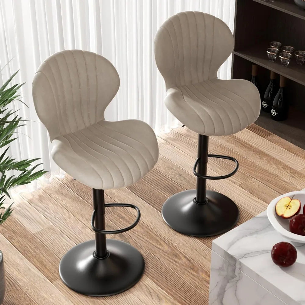 Bar Stools Set of 2 Swivel Bar Chairs, Easy Assembly