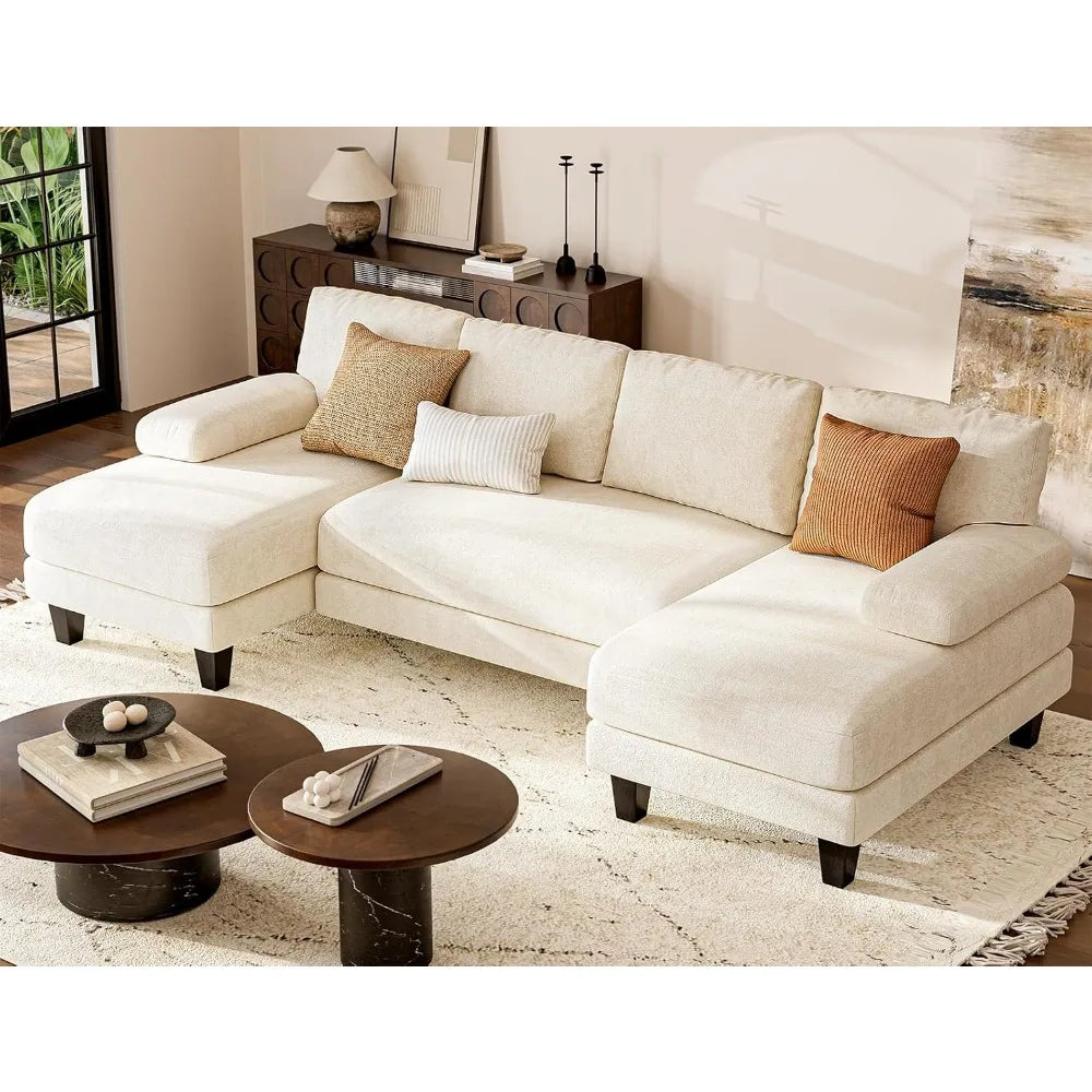 U Shaped Sectional Couch, Sofa with Double Chaise