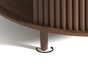Round Coffee Table with Storage,Mid Century Modern Coffee Table with Sliding Cabinet Door,Coffee Tables,31.5" Small Center Table