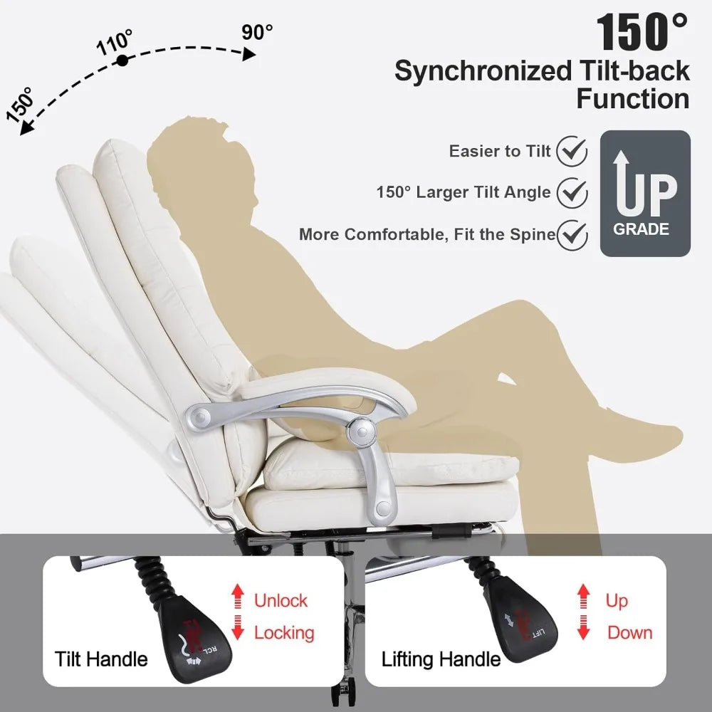 Office Chair with Foot Rest and Wheels