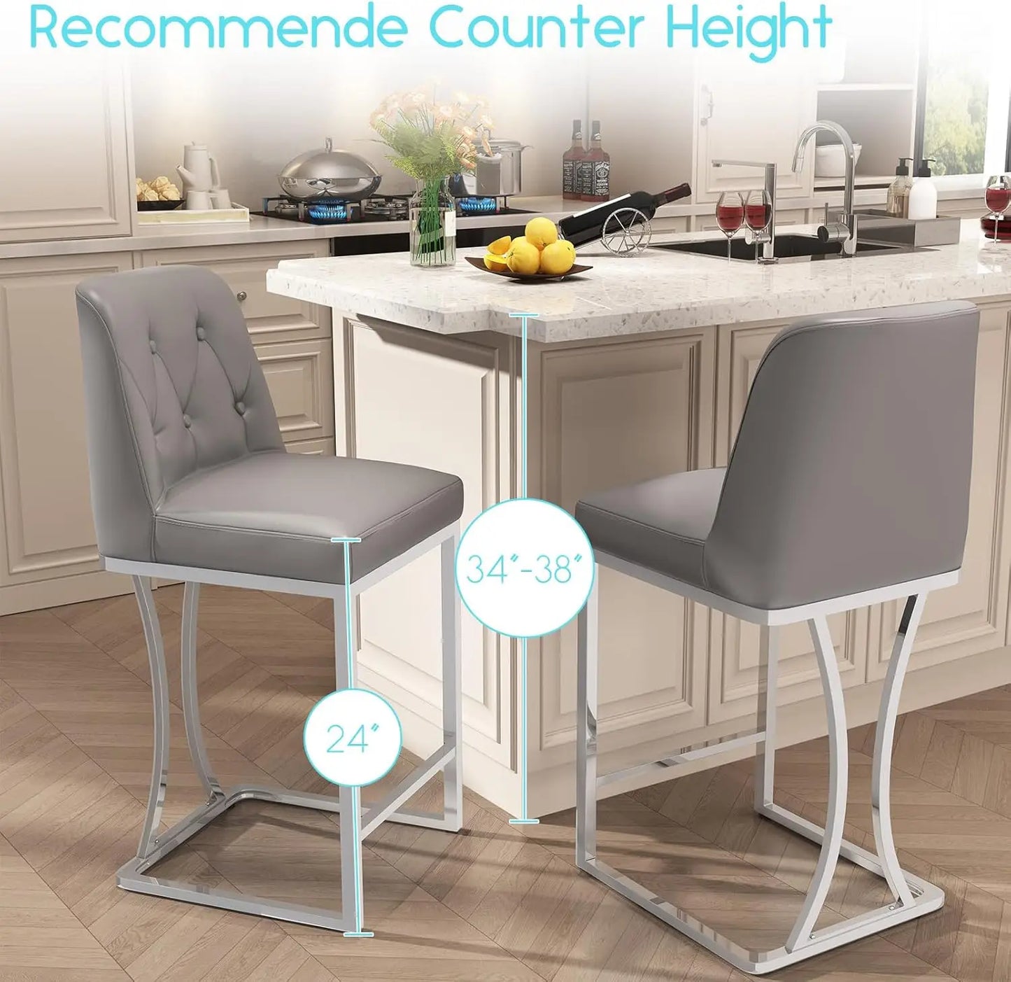 24" Counter Height Bar Stools Set of 2