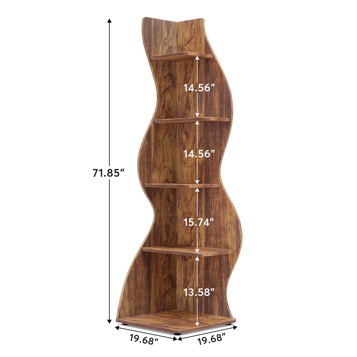 Corner bookShelf, 5-Tier Stylish Corner Bookcase