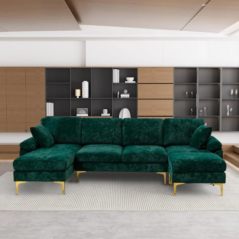 Sofa couch,4 Seat ,L-Shaped Velvet with Chaise Lounge