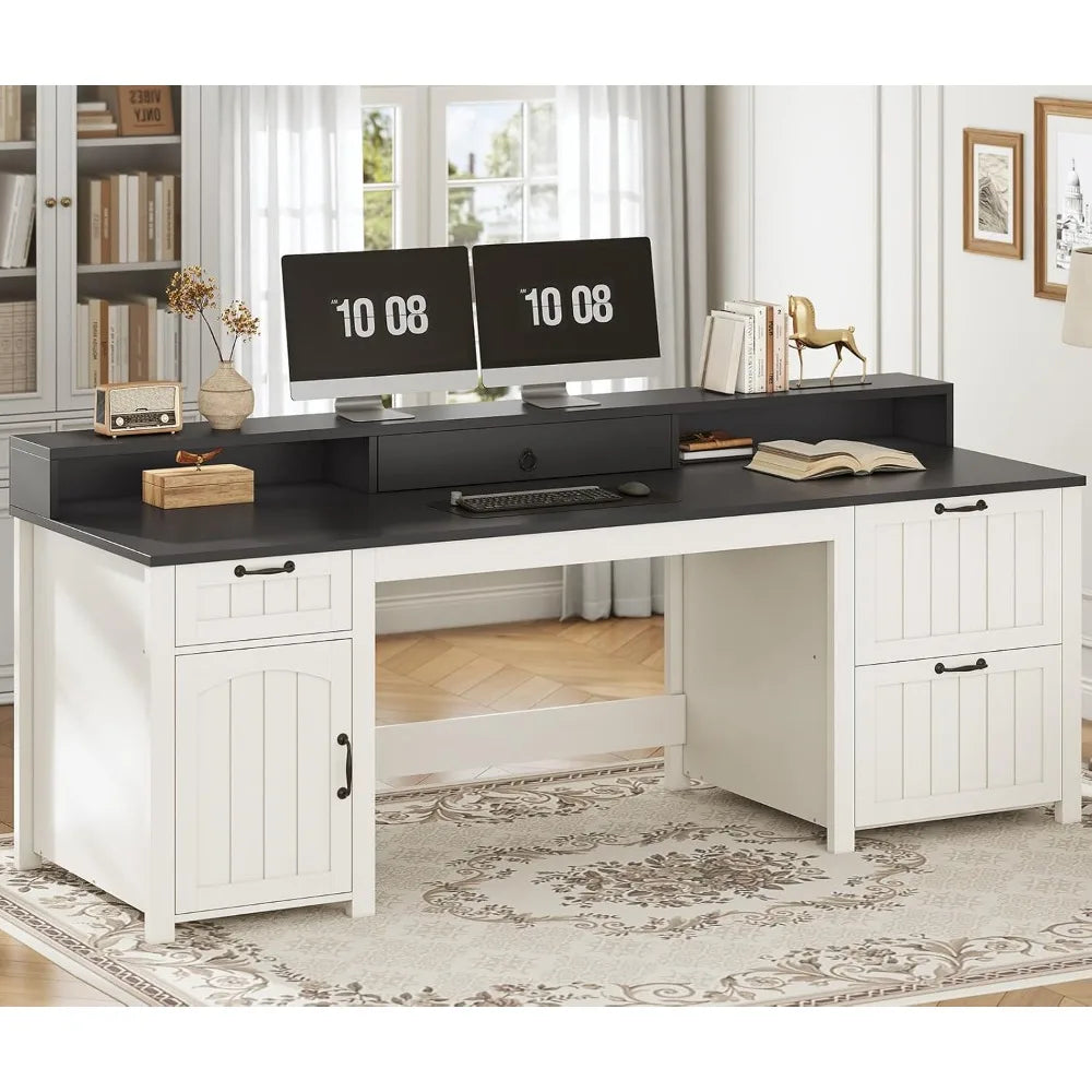 63" Executive Desk with Drawers and Storage Cabin