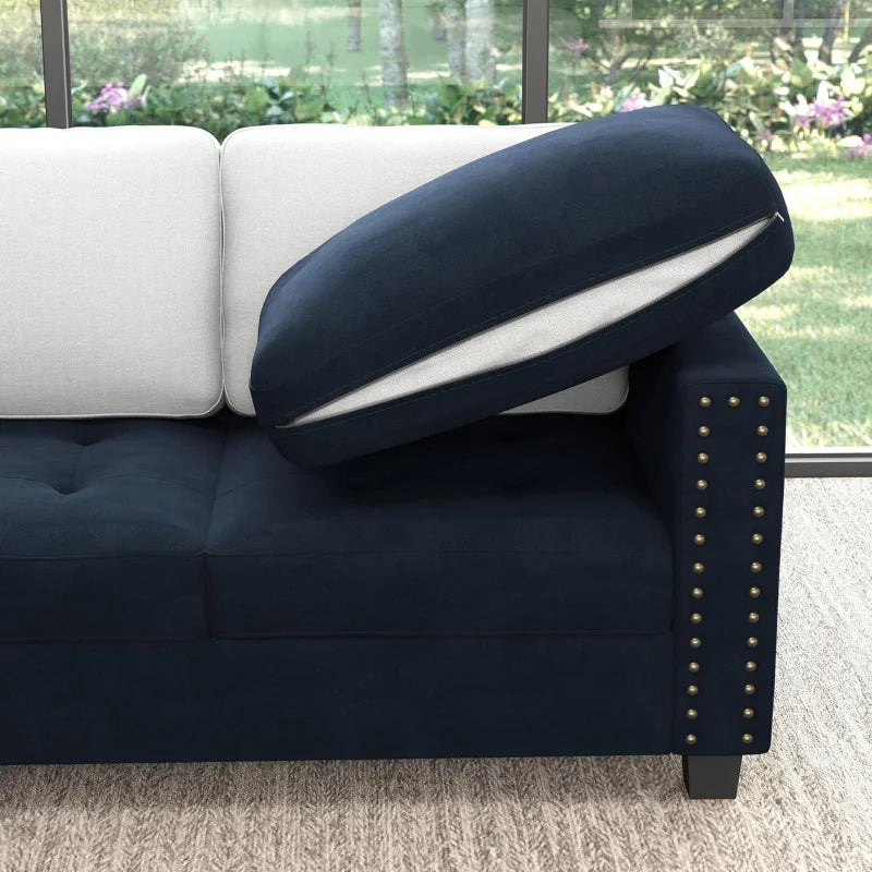 Velvet Modular Sectional sofa, Convertible L Shaped couch with Storage