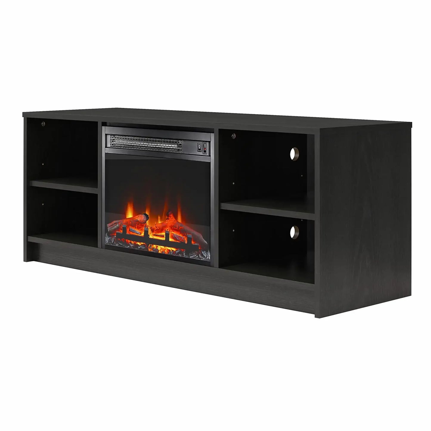 Fireplace TV Stand, for TVs up to 55", Black Oak