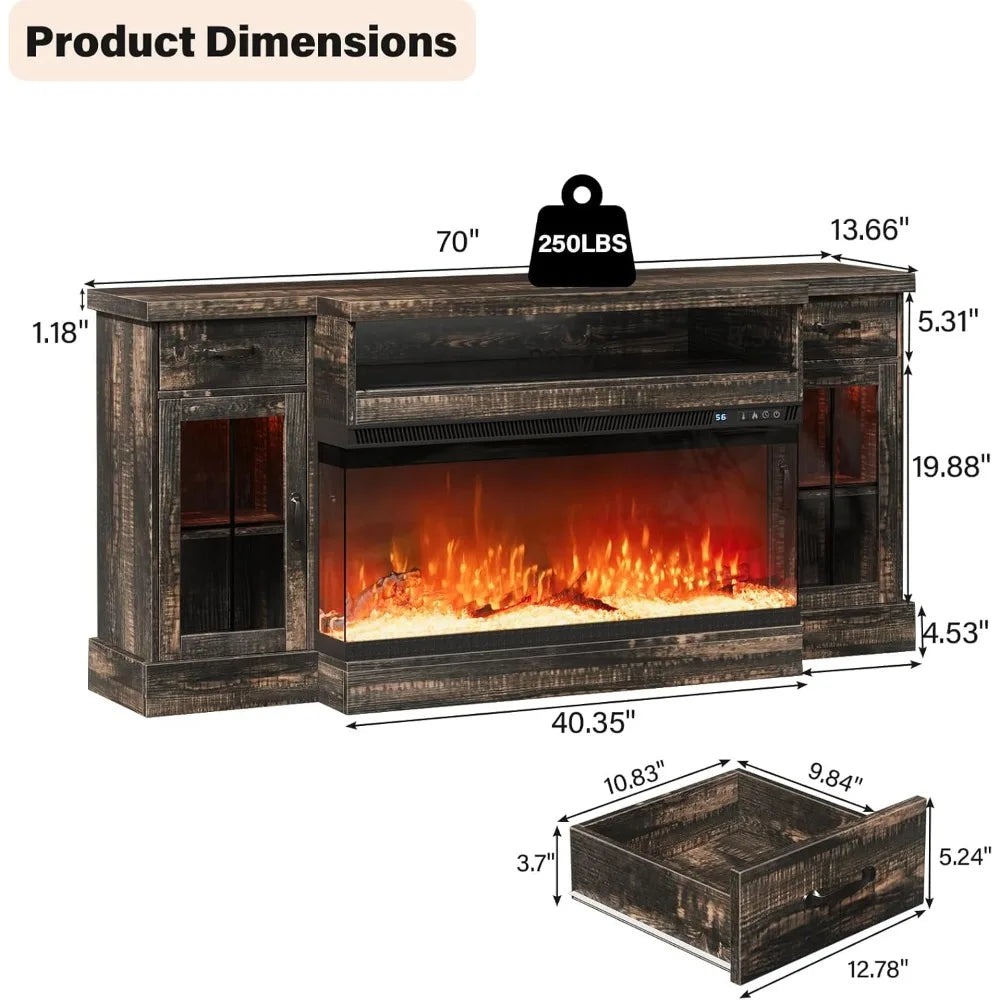 TV Stand for 80" TV with Storage