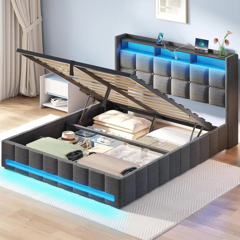 Bed Frame with Hydraulic storage – Full, Queen, Twin Sizes