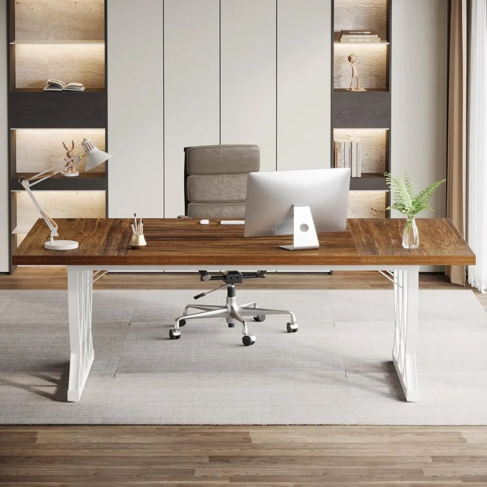 70.86-Inch Executive Desk, Thick Metal Frame