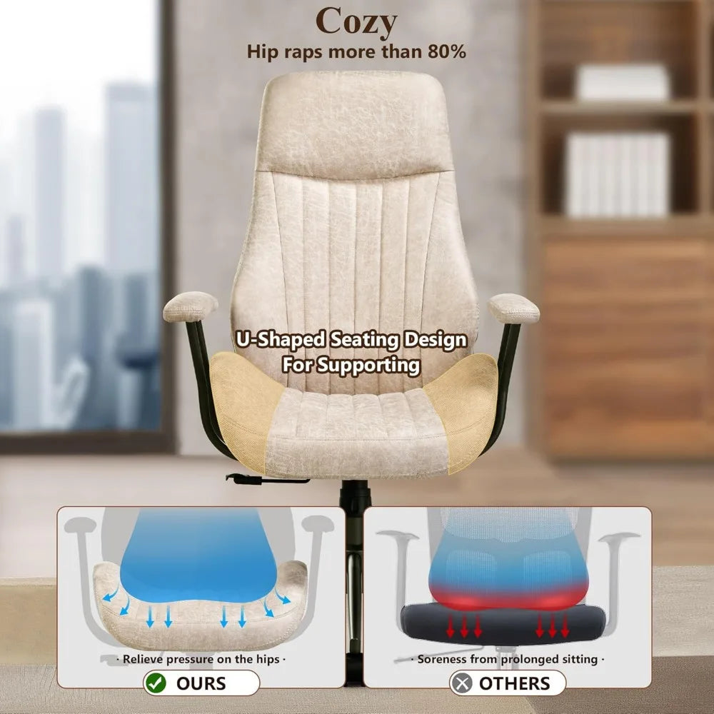 Office Chair with Wheels, High Back Ergonomic chair