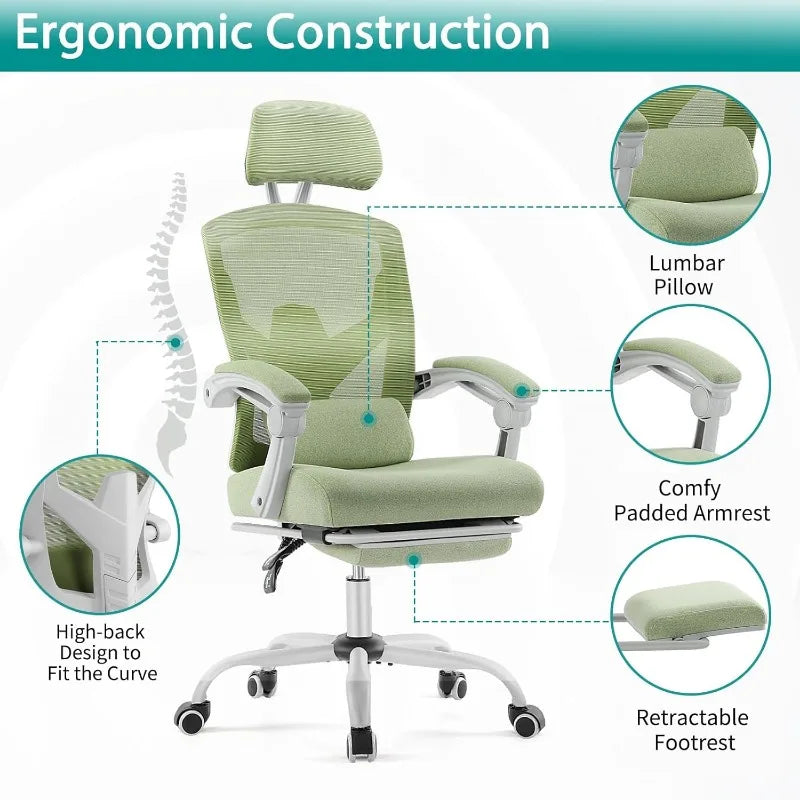 Home Office Desk Chair with Footrest