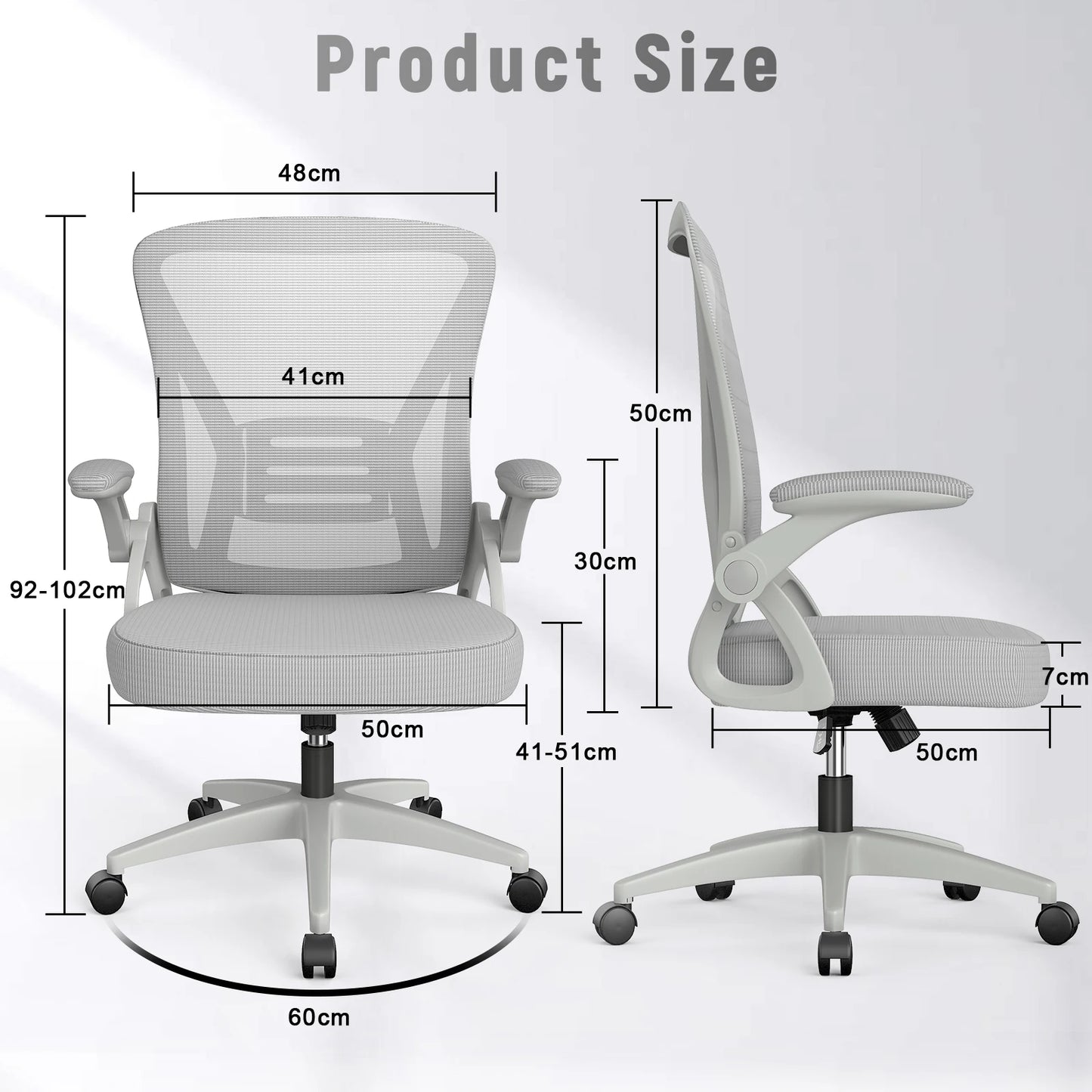 Ergonomic Office Chair, Adjustable Height