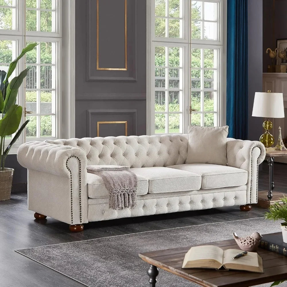 Chesterfield Sofa, with Low Back, 3 Seater Sofa