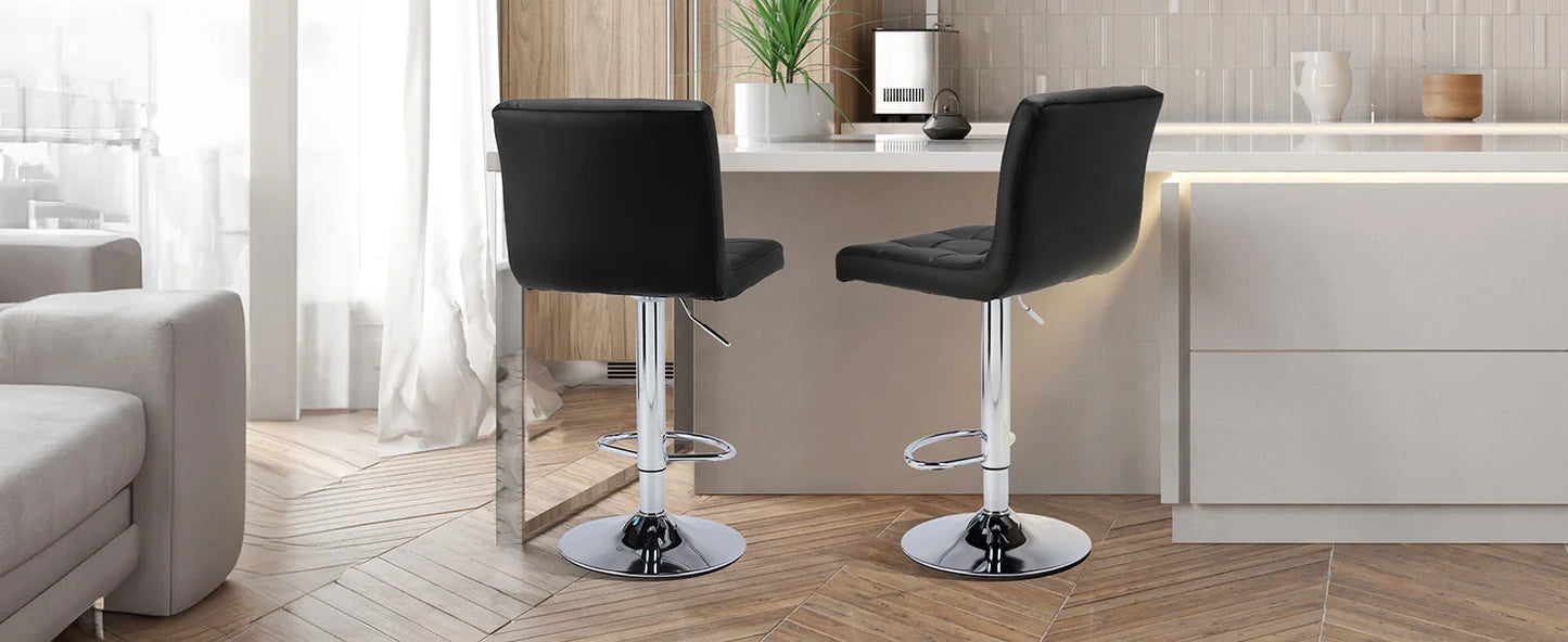 PU Leather Bar Stools Set of 2