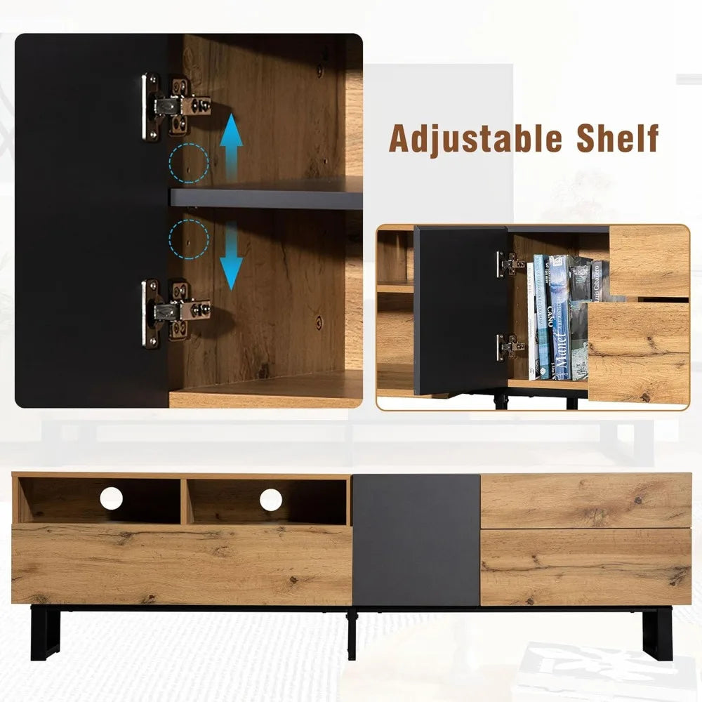 TV Stand with 3 Cabinets for TVs Up To 80”