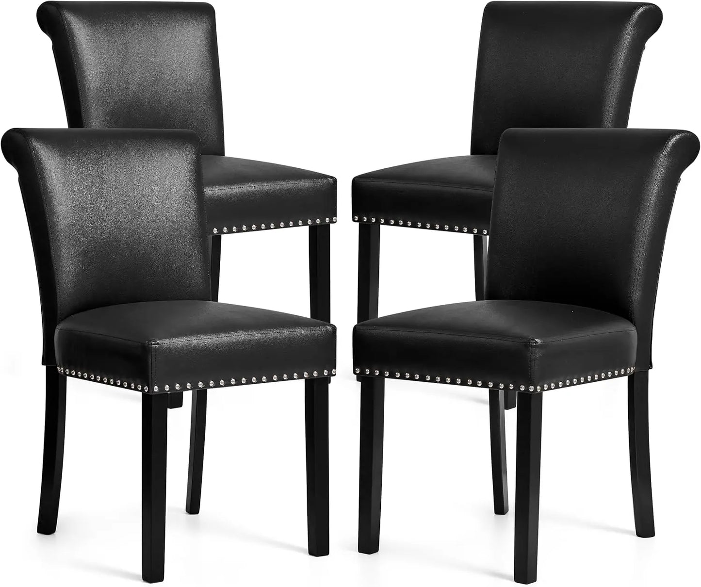 Dining Chair Set of 4, Leather Dining Chairs Kitchen Table Chairs Set of 4, Modern High-End Kitchen Side Chaires for Bedroom