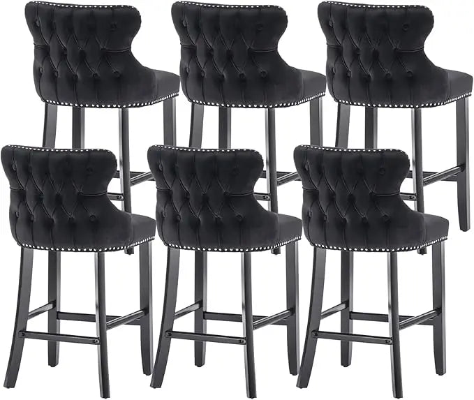 Bar Stools Set Counter Height,with Solid Wood Legs
