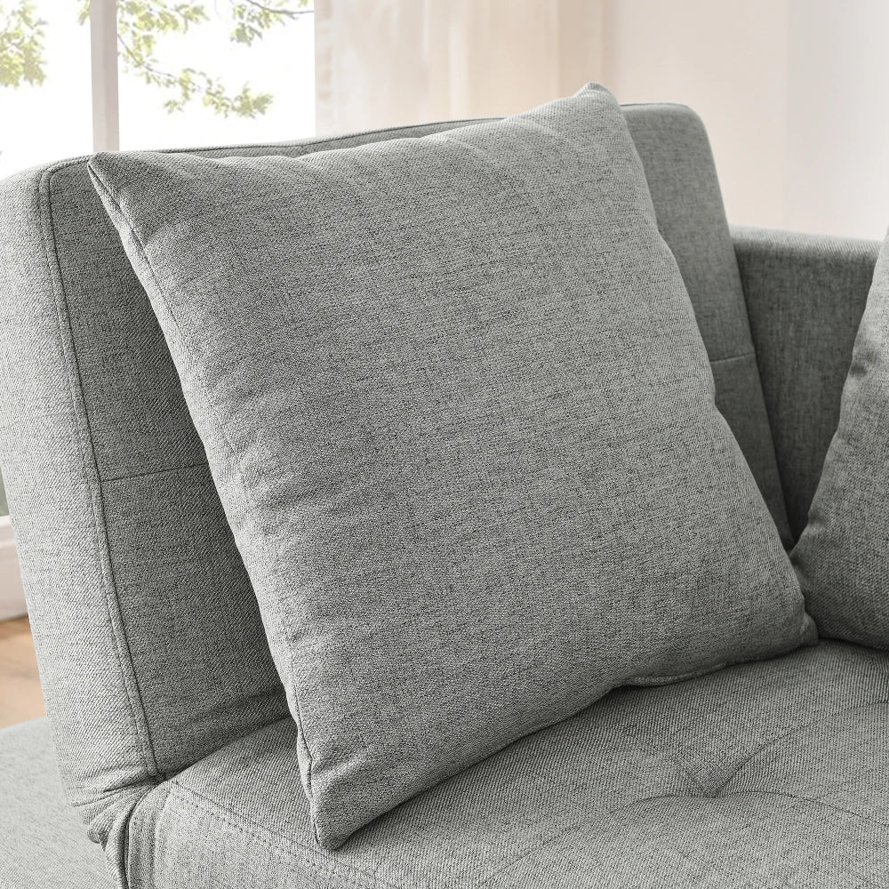 Sleeper Sofa Chair Adjustable Backrest Recliner - Pullout Sofa Bed - Wheels