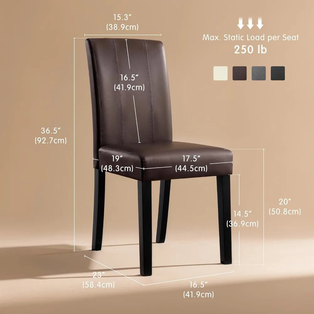 Dining Chair Set of 4, Leather Dining Chairs Kitchen Table Chairs Set of 4, Modern High-End Kitchen Side Chaires for Bedroom